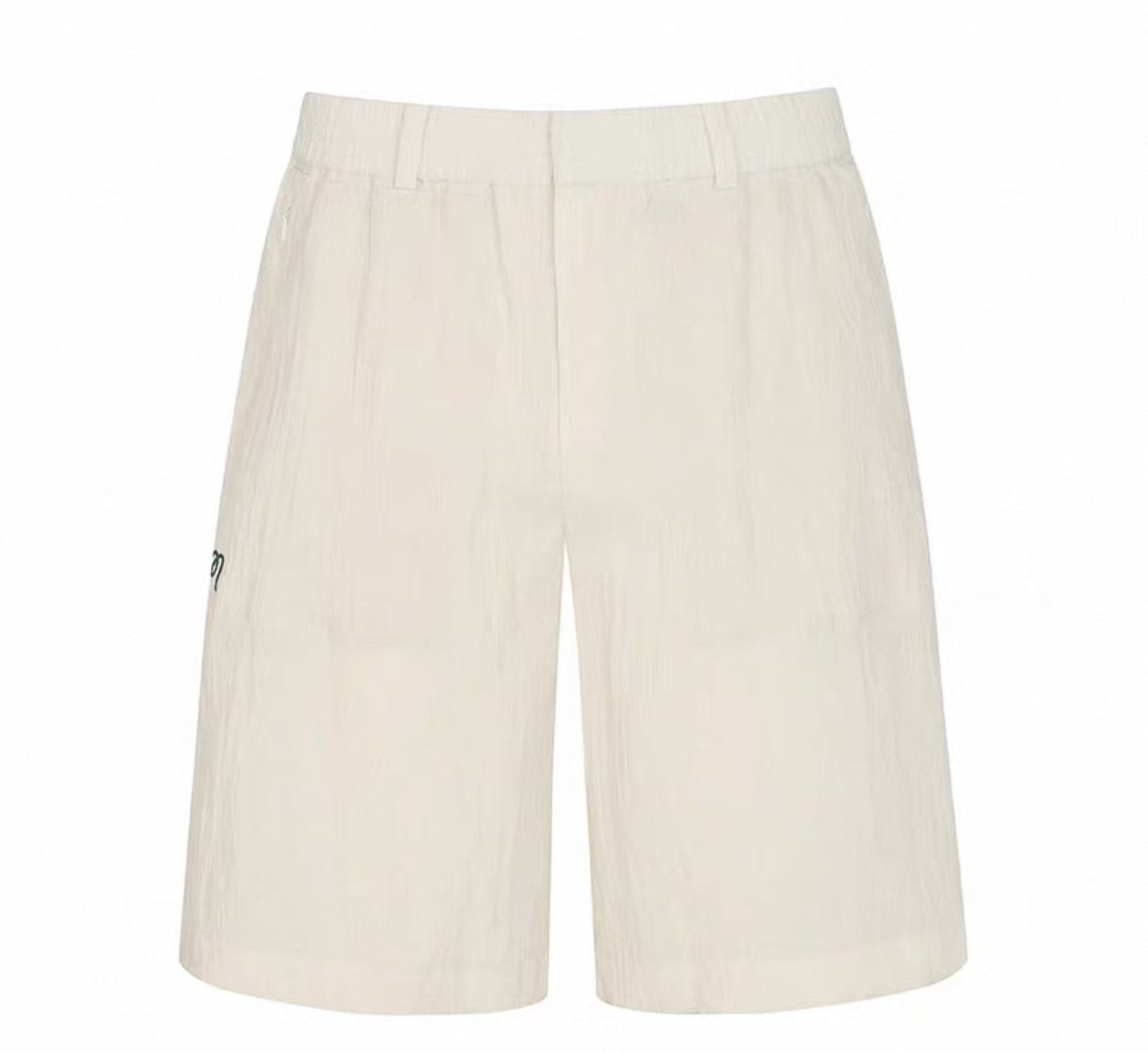 Malbon men's Elastic Waist Athletic Golf Shorts in White, front view