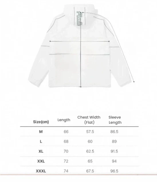 Malbon Men Golf Hooded Jacket Detachable Cap Casual Sport Outerwear 2025 White size chart