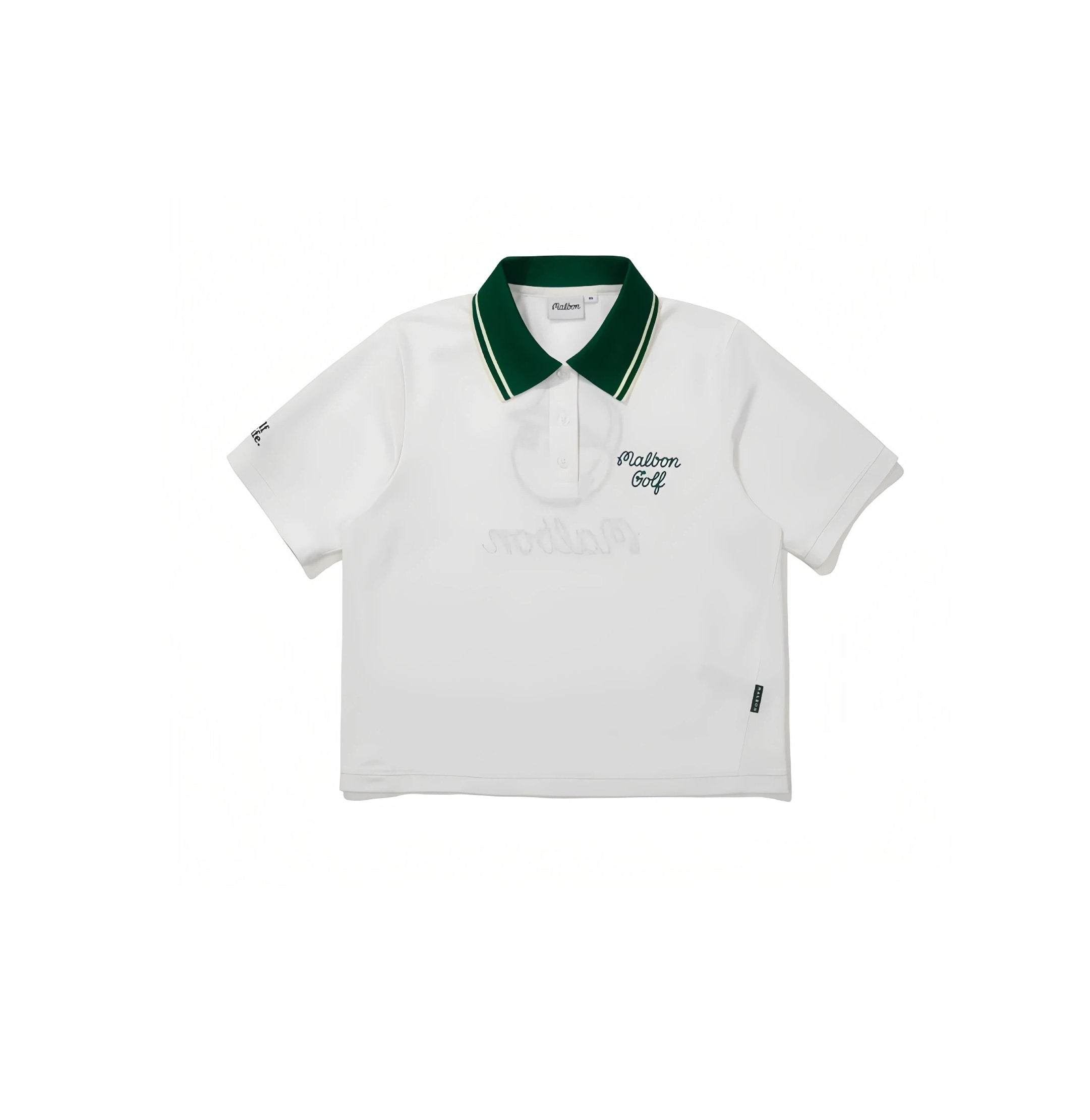 Malbon women golf polo shirt in white front view