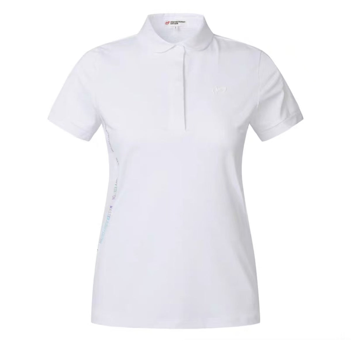 Women’s 2026 Spring Summer Premium Slim Golf Polo Shirt in White - product view