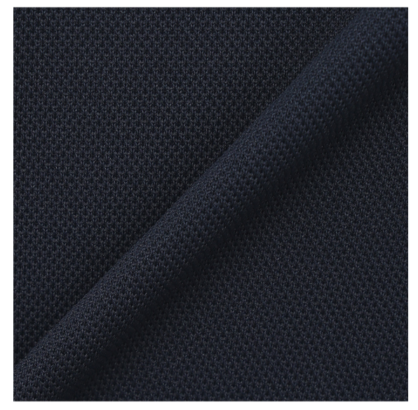 Malbon navy golf polo fabric close-up