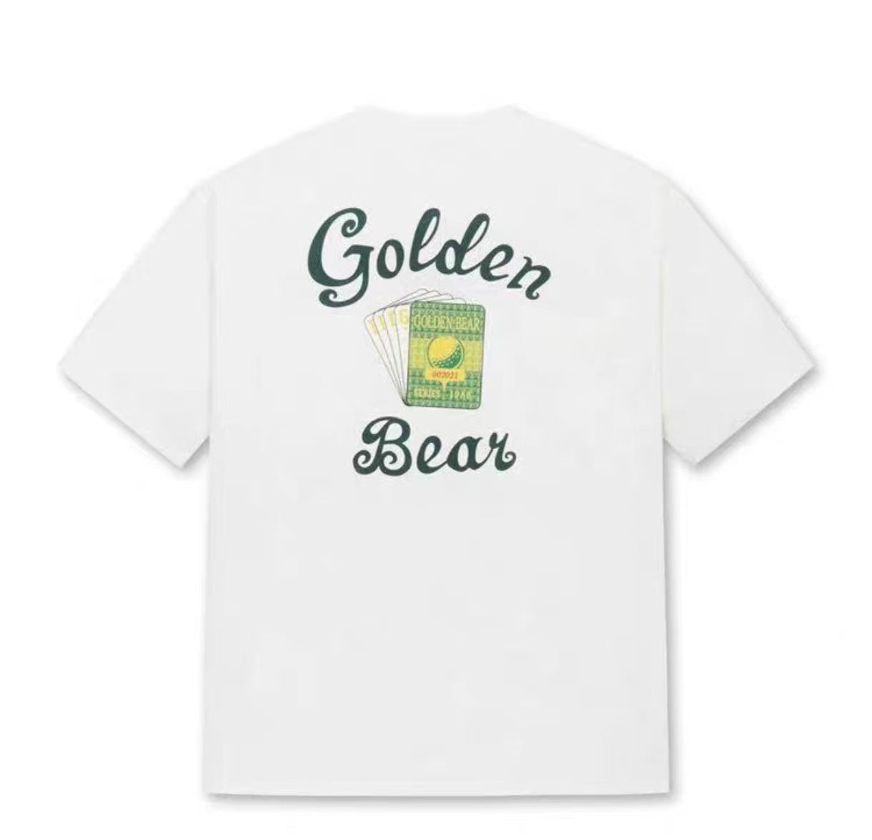 Golden Bear White graphic golf T-shirt rear view