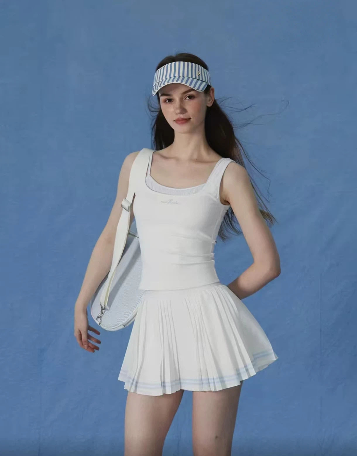 NowRose White A-line golf skort detail