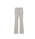 St Andrews Women's Slim-Fit Flare Golf Pants in khaki — front flat lay showing flare silhouette