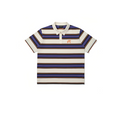 Malbon Golf Striped Polo Shirt Men Women Casual Sport Tee Blue front view