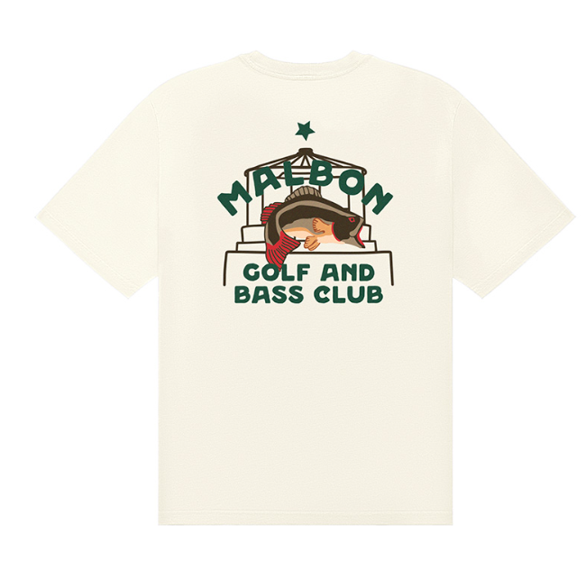 Malbon unisex Vista Bass Club Graphic Golf T-Shirt, back view
