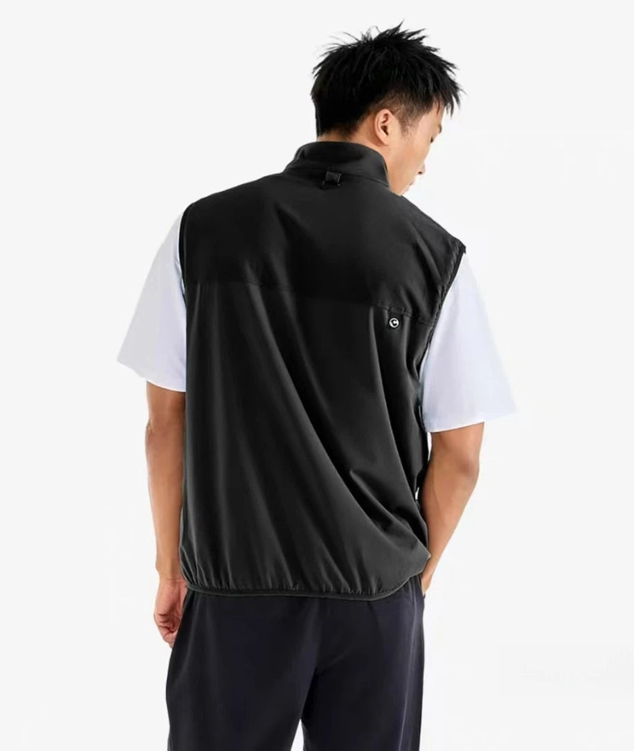 Malbon Albatross Foraging Vest golf vest model-wearing view