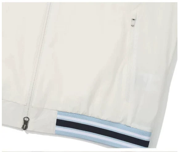 Malbon Men's Golf Zip Jacket - Breathable Sport Outerwear White logo and trim detail