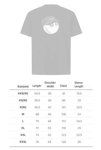 Malbon men's green graphic T-shirt size chart