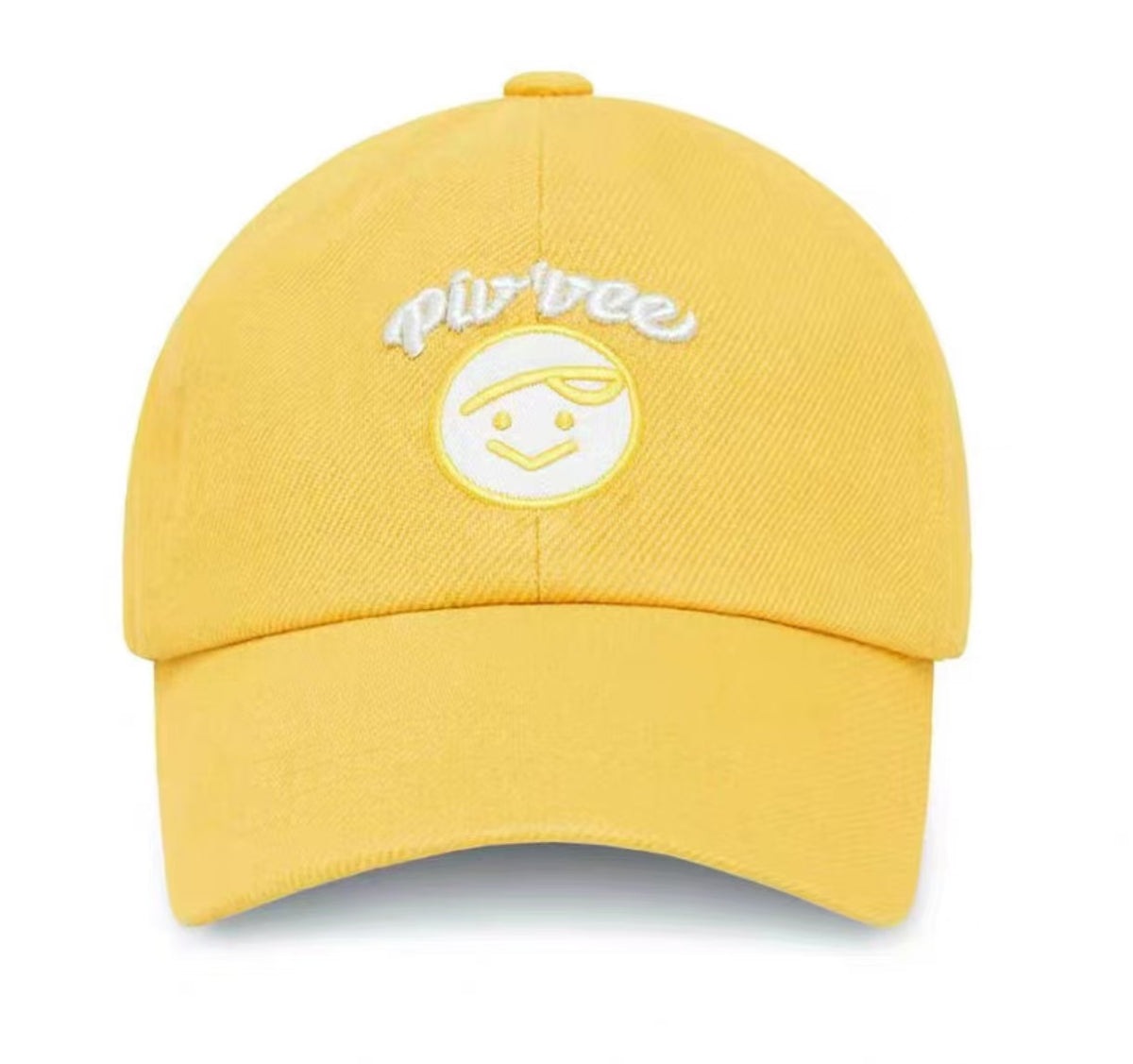 Pivvee unisex adjustable golf baseball cap in Yellow, front view