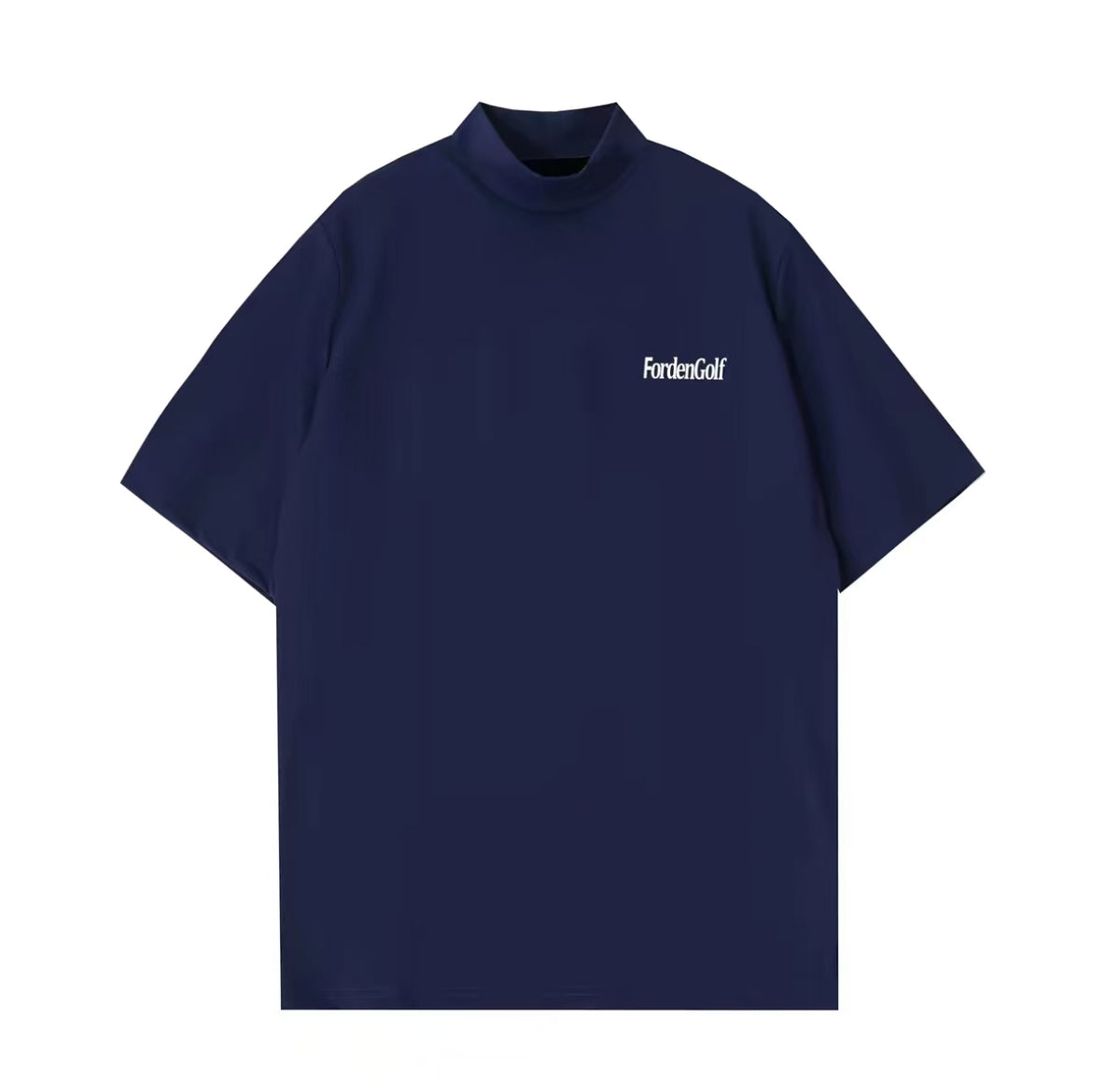 Forden Golf Men’s Ice Silk Quick-Dry Graphic Mock Neck Golf Shirt in Navy blue - product view