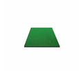 Cross-section detail of the 3D golf practice mat showing imported sun-resistant nylon grass fibers and a multi-layer 3D cushioning pad (15mm grass, 10mm mesh, 10mm foam, 3mm base) for realistic feel and durability.