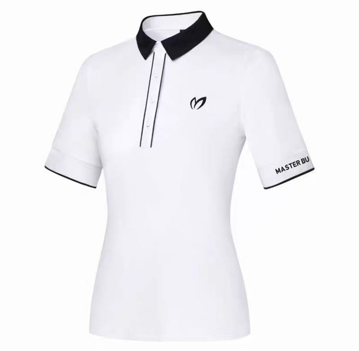 Women’s Spring Summer Breathable Quick-Dry Slim Golf Polo Shirt in White - product view