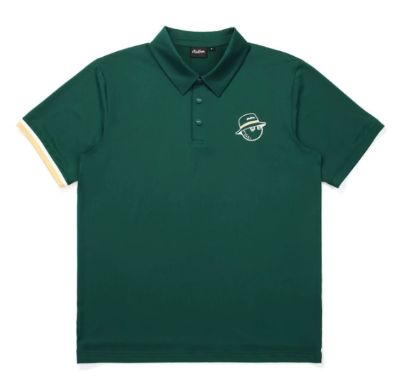 Malbon men's green quick-dry golf polo front view