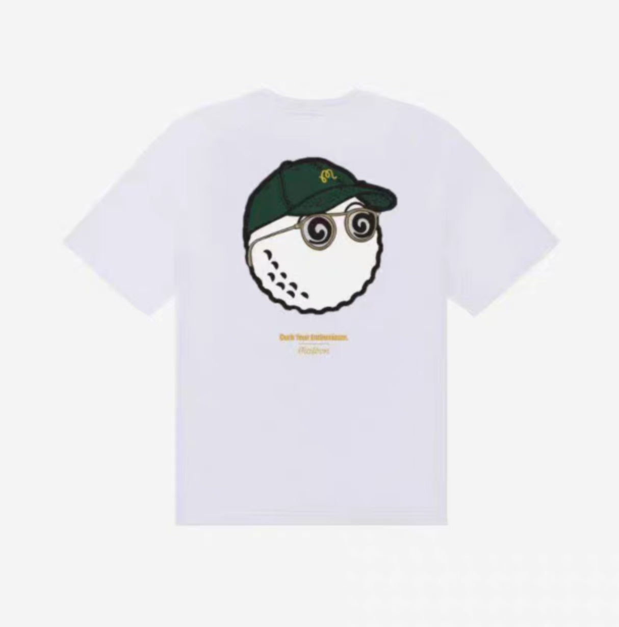 Malbon unisex cotton graphic golf tee in white product image