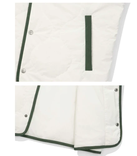 Malbon Men's Padded Winter Golf Jacket - Insulated Outerwear White logo and trim detail