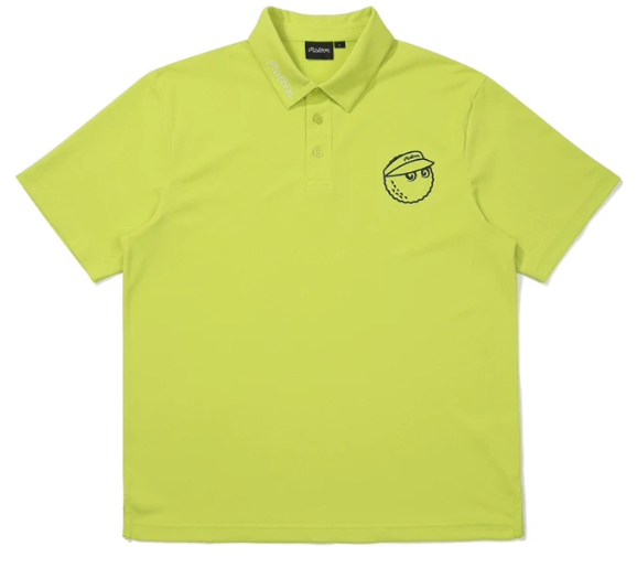 Malbon unisex casual athletic golf polo shirt in Green, front view