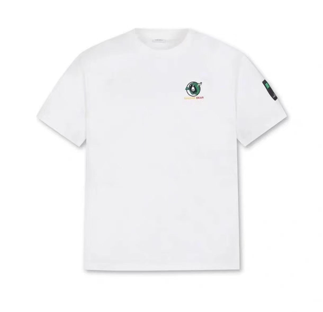 Golden Bear White cotton graphic golf T-shirt front view