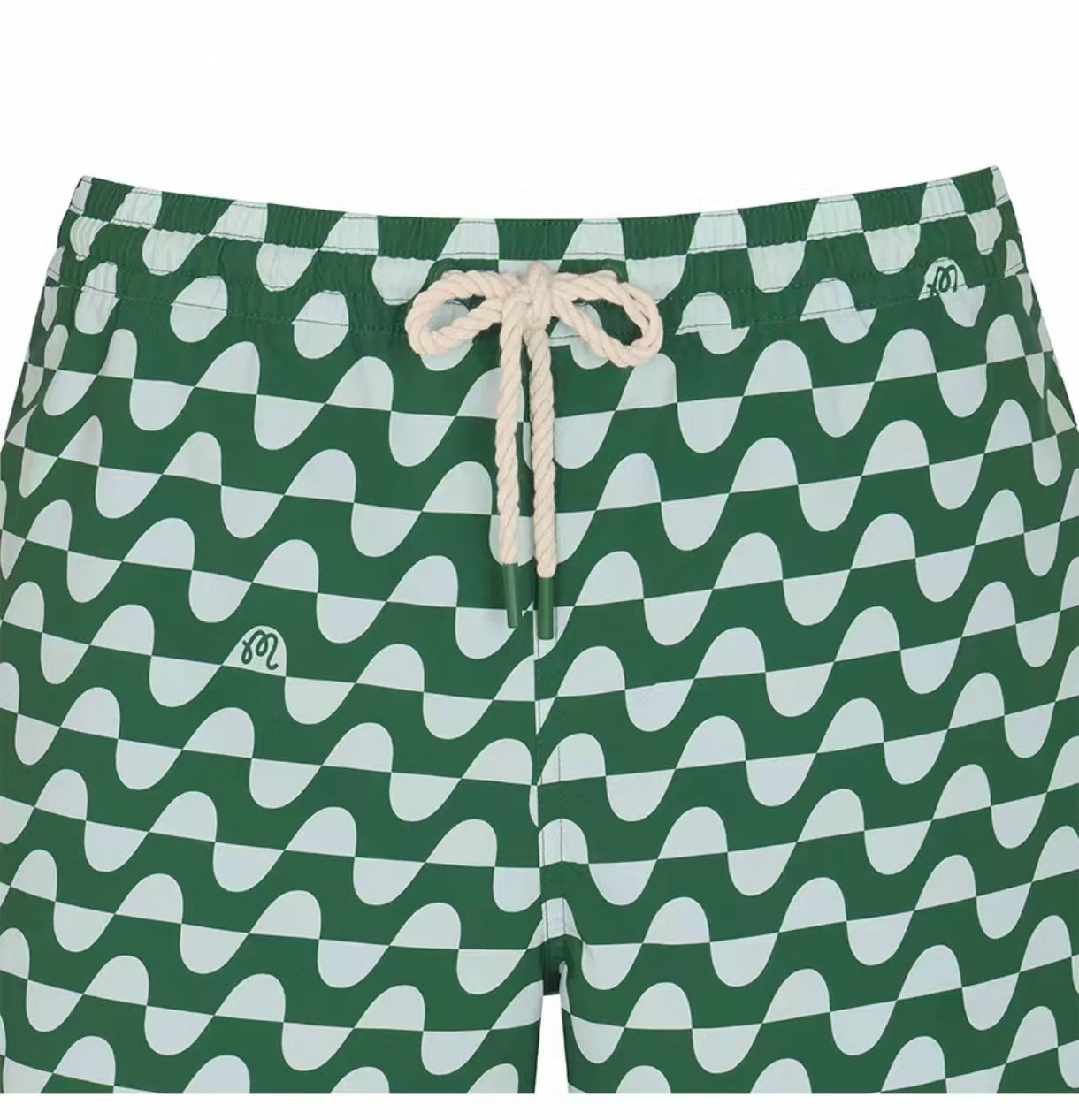 Malbon Studio Seoul Printed Trunks Green Print printed golf trunks front view