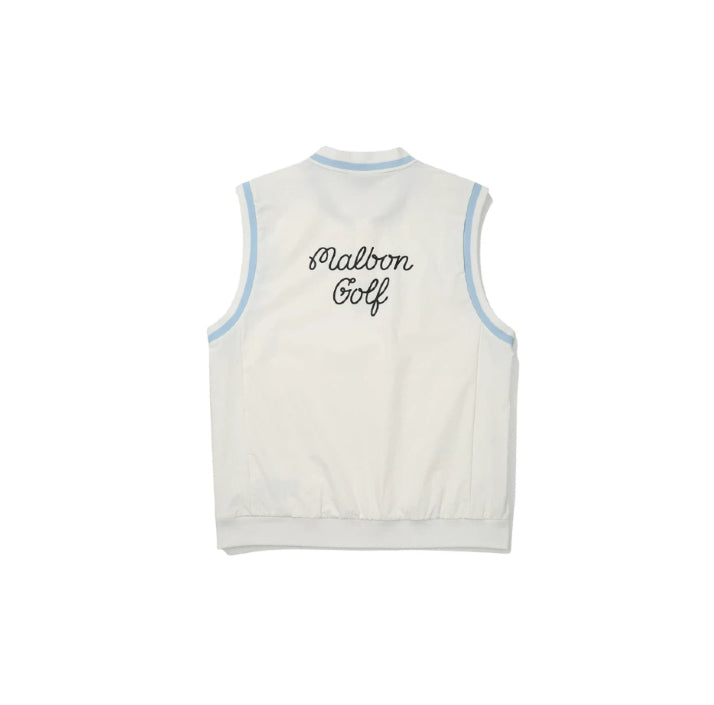 Malbon men golf vest white colour variant
