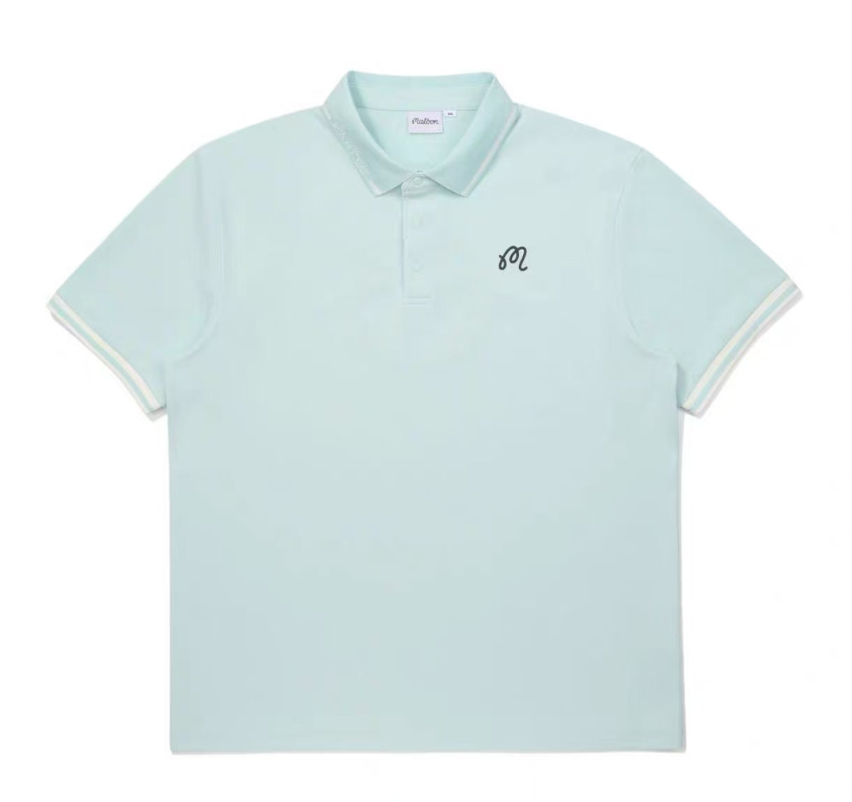 Malbon men's light blue breathable casual sports golf polo shirt front view