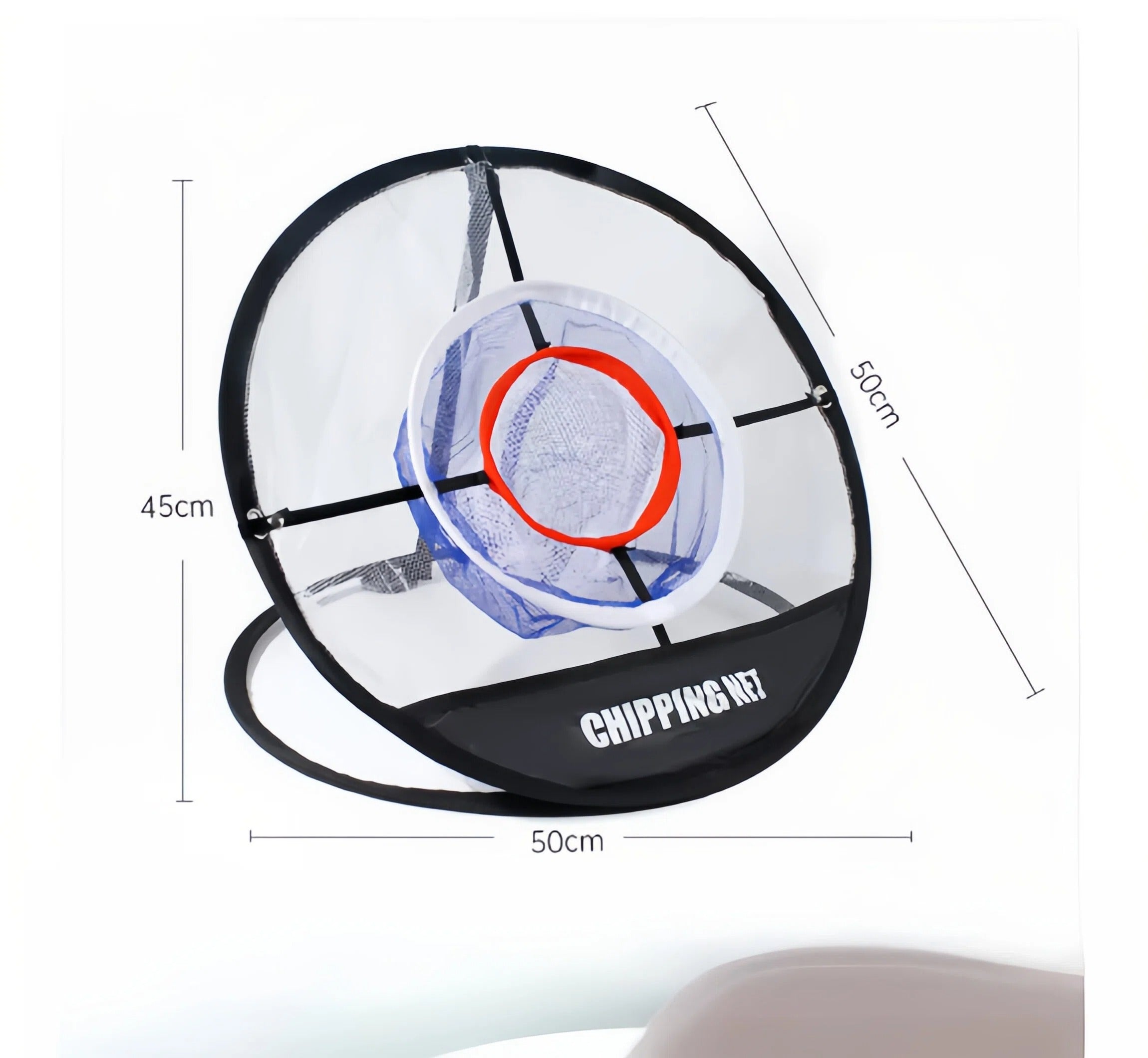 Caiton pop-up golf chipping net in use for backyard short-game practice
