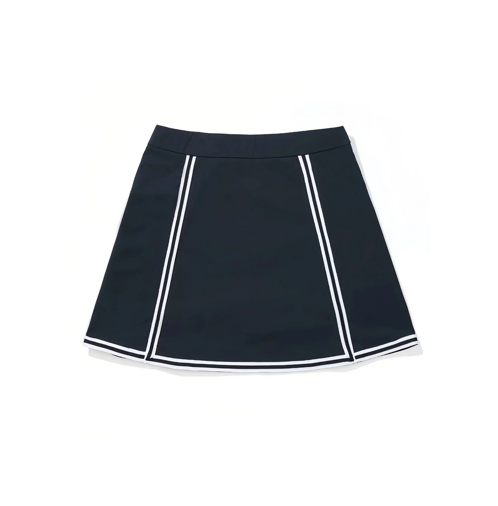 Malbon Women Golf Skirt Outdoor Sport Skort Navy Blue women's golf skort back view