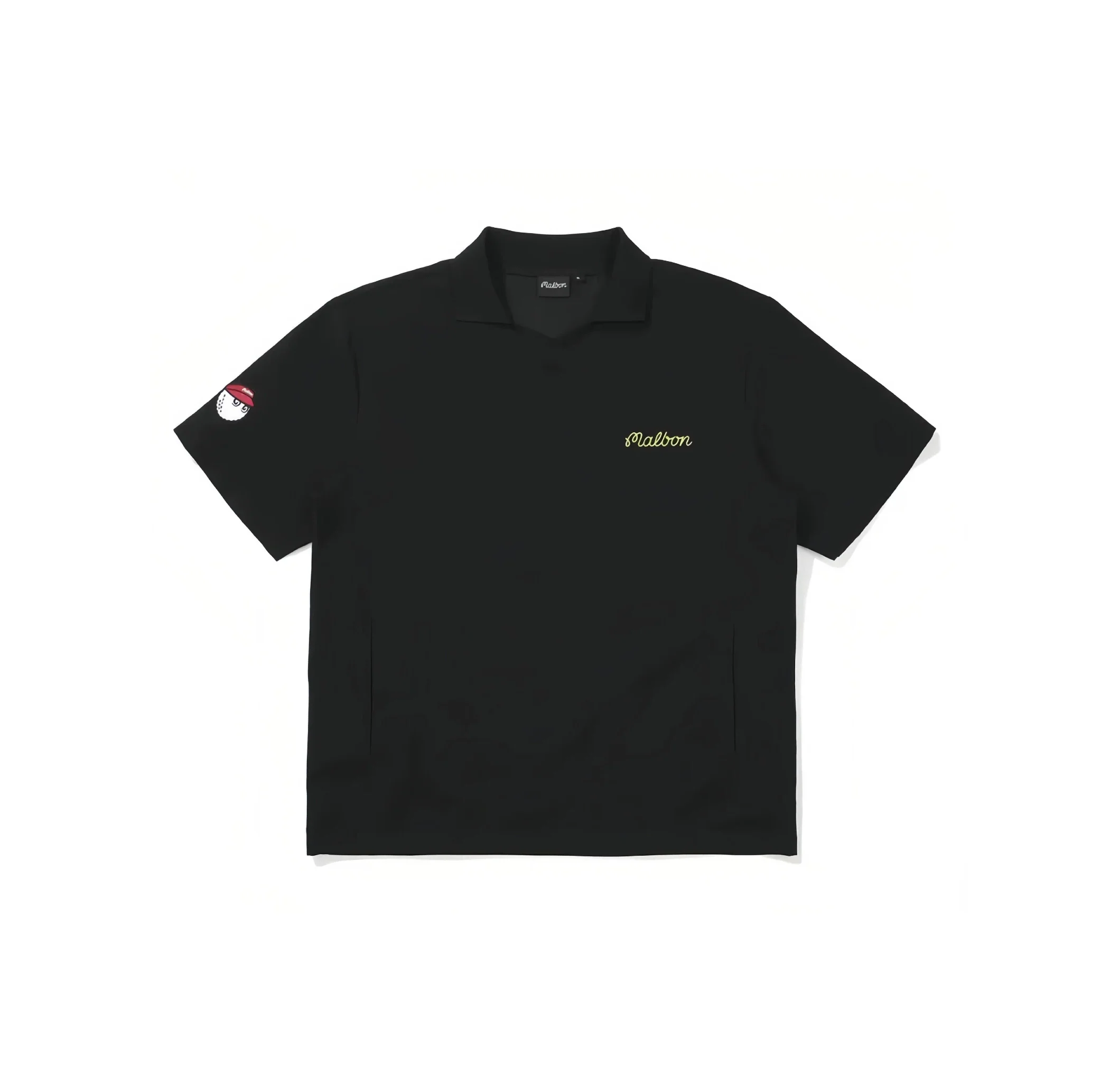 Malbon Men Golf Polo Shirt Breathable Quick Dry Tee 2025 Black front view