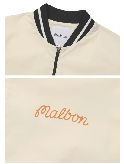 Malbon men Cream technical waterproof golf jacket upper detail