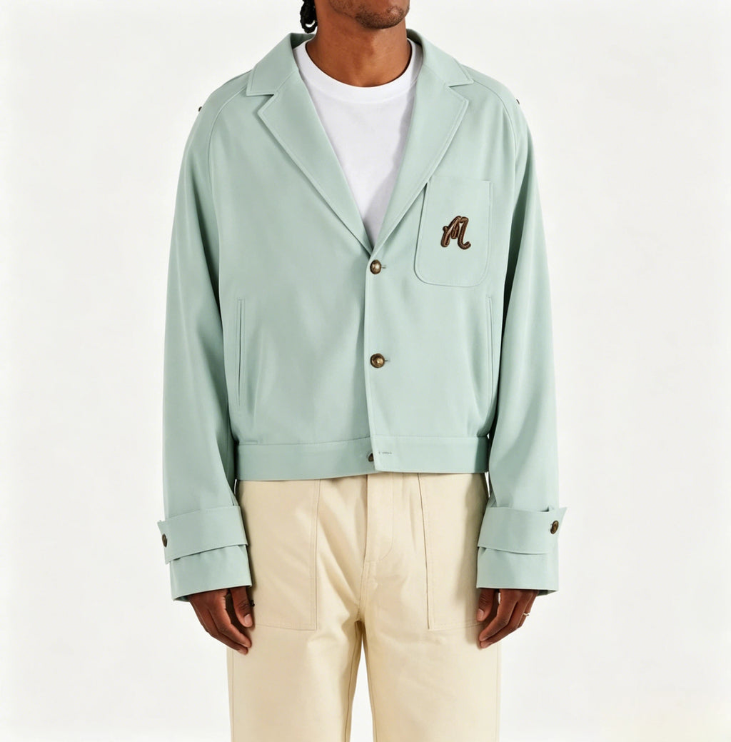 Malbon Belmonte Jacket Mint Green golf jacket front view