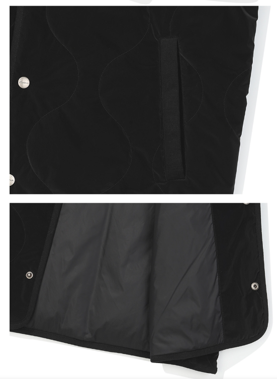 Malbon Golf Men’s Full-Zip Insulated Padded Jacket black back logo and pocket detail