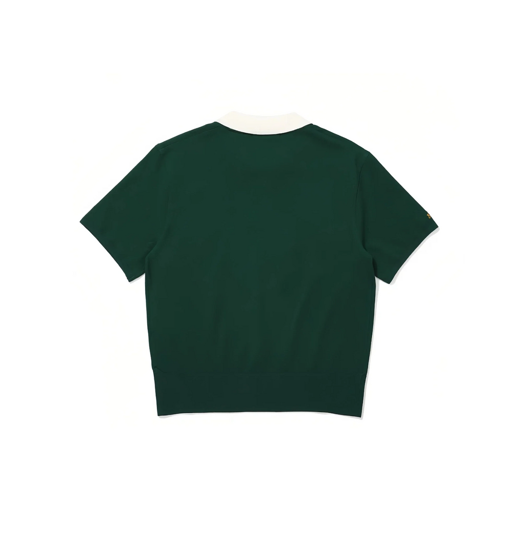 Malbon Women Golf Polo Shirt Knit Casual Tee 2025 Dark Green back view
