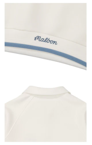 Malbon Women Golf Half Zip Sweatshirt Stand Collar Jacket 2025 women's half zip golf sweatshirt fabric and trim detail