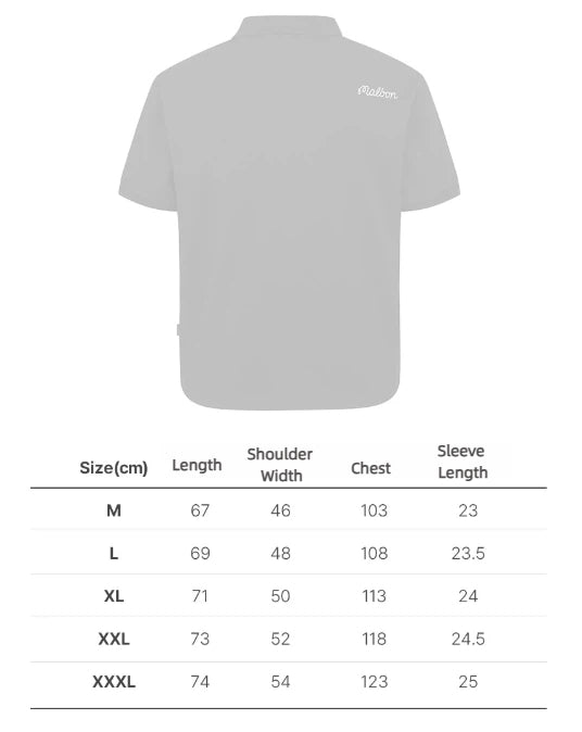 Malbon unisex Essential golf polo size chart for navy