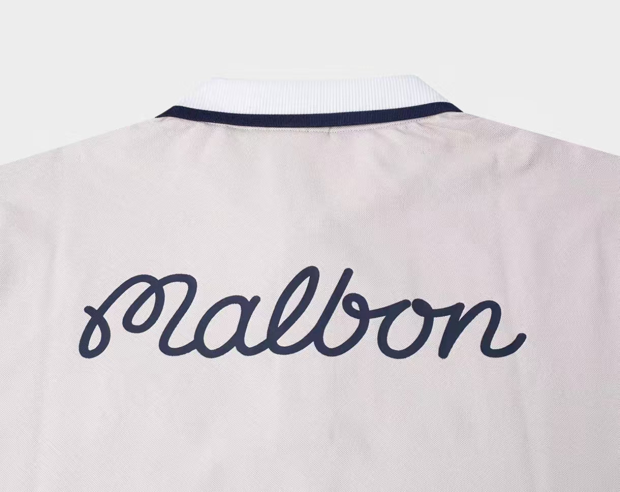 Malbon Golf Men’s Colorblock Athletic Polo Shirt