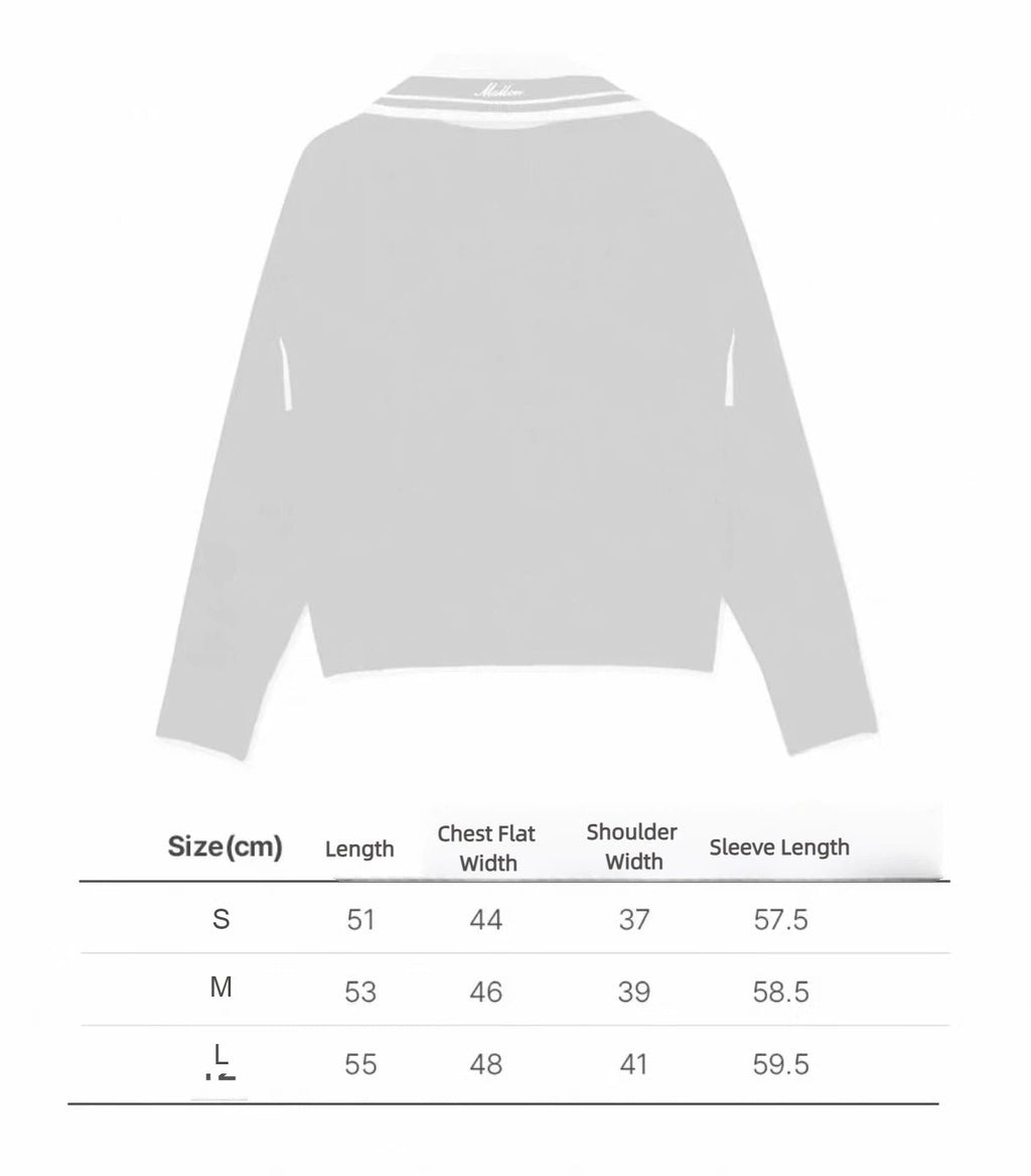 Malbon Golf Women's Collared Knit Long Sleeve Beige letter size chart