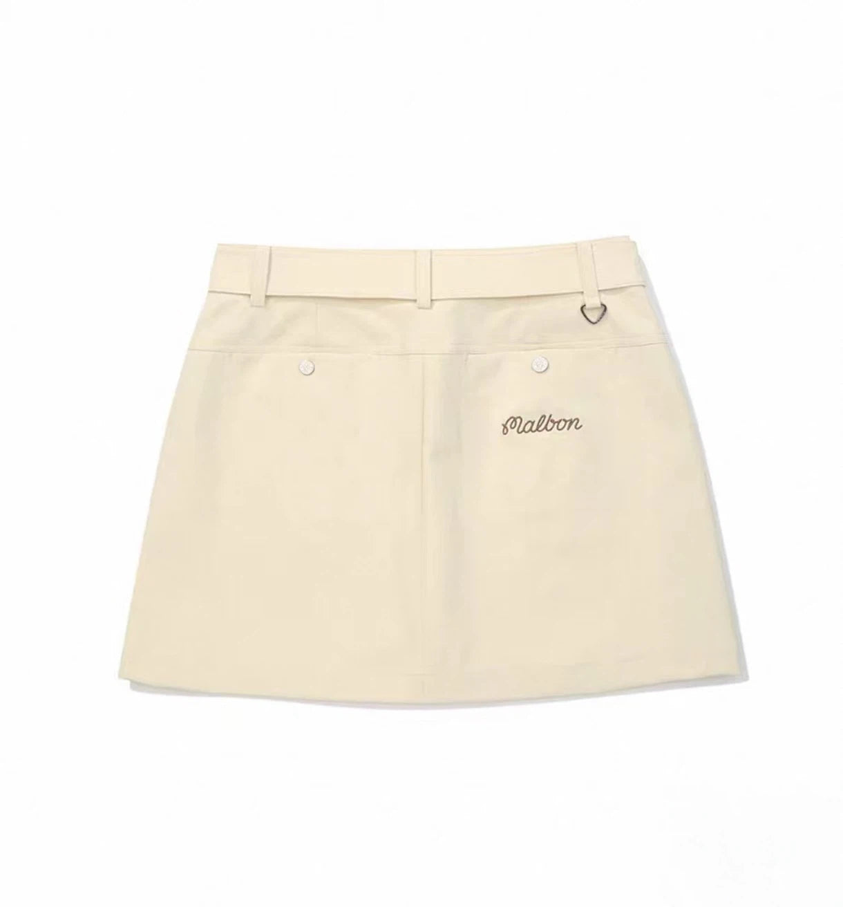 Malbon Women's Cargo Golf Skort With Pockets Beige cargo golf skort front view