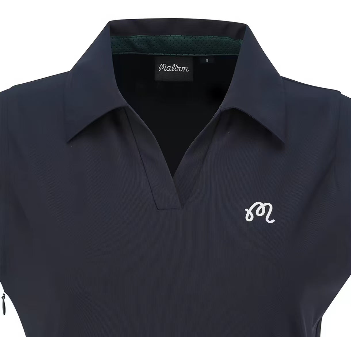 Malbon Studio Seoul Sleeveless Polo Golf Dress Black polo golf dress model-wearing view