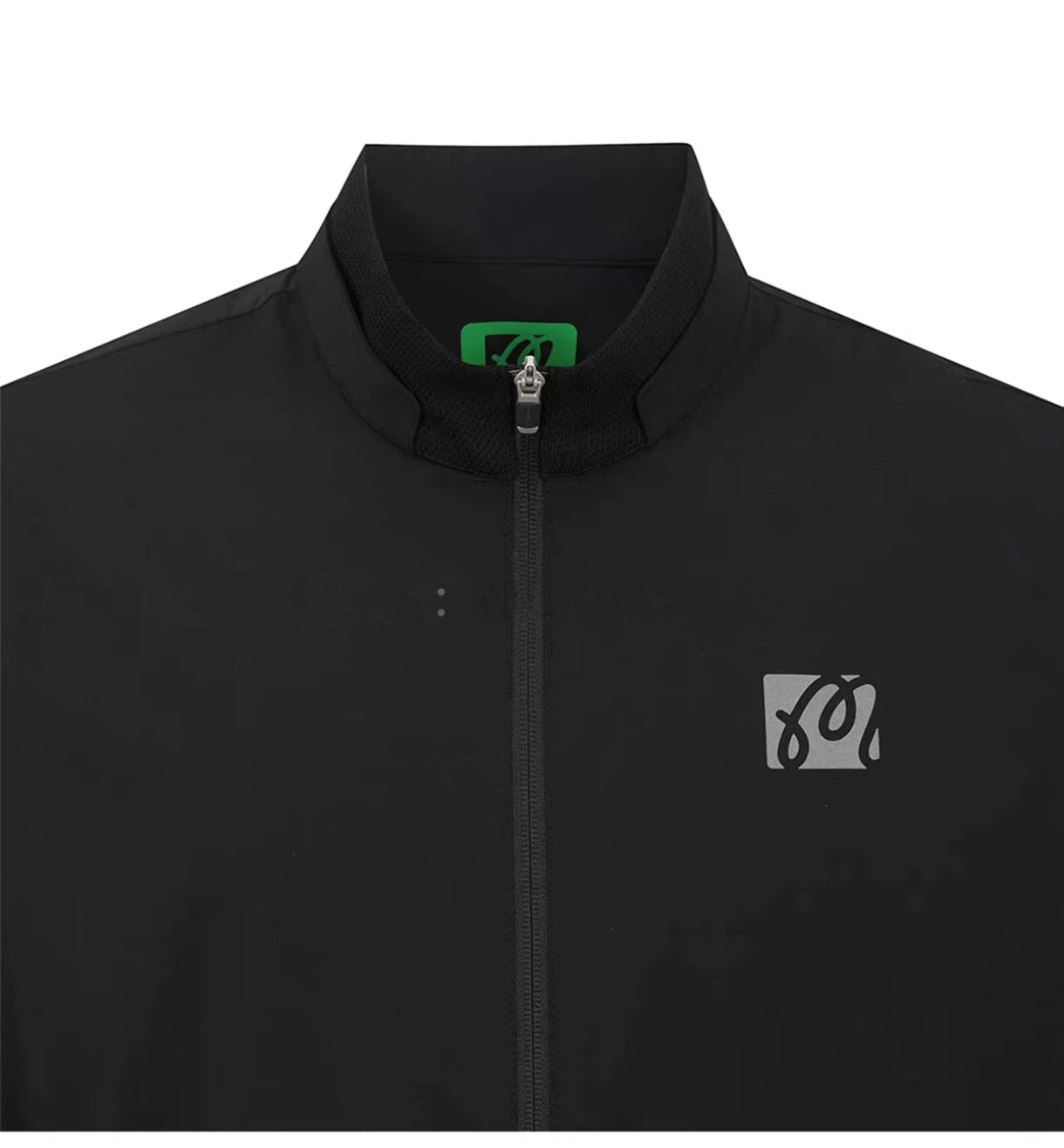 Malbon Studio Seoul Nylon Full-Zip Jacket Black nylon golf jacket front view