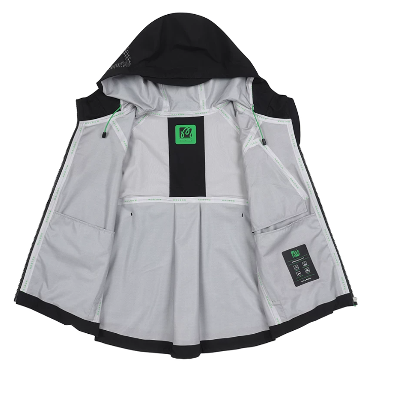 Malbon Studio Seoul 3-Layer Tech Women's Jacket Black golf jacket front view