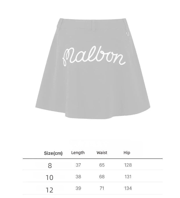 Malbon Studio Seoul Back Logo Skirt Black size chart