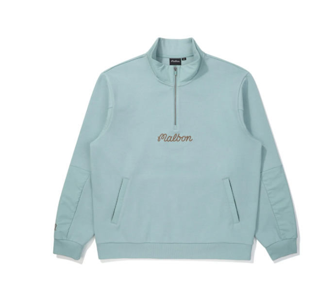 Malbon Men's Lightweight Casual Golf Jacket Blue lightweight golf jacket front view