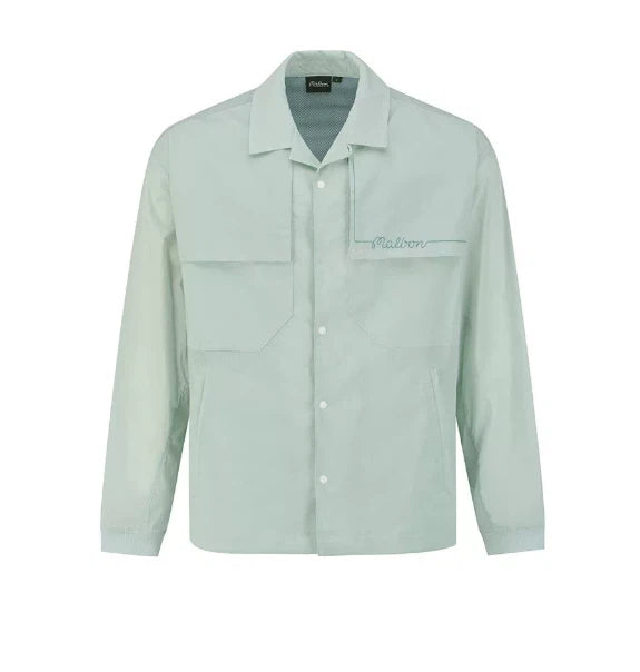 Malbon Studio Seoul Mesh Ventilation Collar Jacket Blue mesh ventilation golf jacket front view