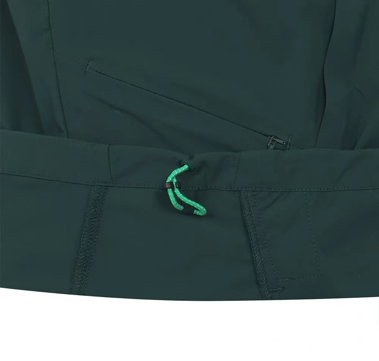 Malbon Studio Seoul Hybrid Anorak Green hybrid golf anorak logo and fabric detail