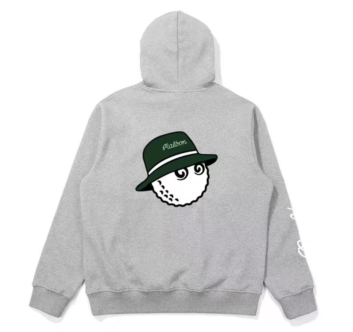 Malbon Men's Athletic Fleece Golf Hoodie Grey golf hoodie front view