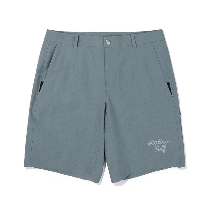 Malbon Men's Casual Athletic Sports Shorts Light Blue athletic golf shorts front view
