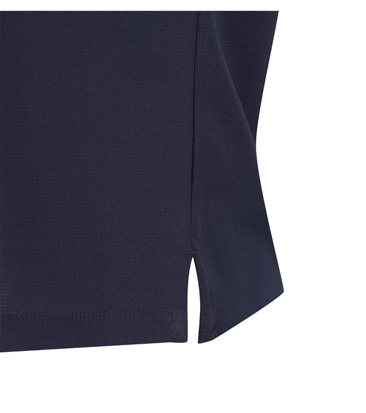 Malbon Women's Slim Fit Breathable Polo Shirt Navy Blue golf polo front view