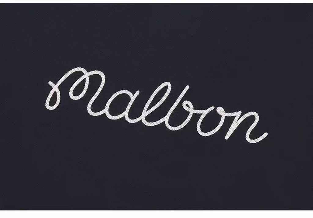 Malbon Women's Lightweight Breathable Golf T-Shirt Navy Blue golf t-shirt detail view