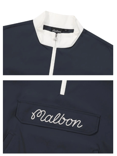 Malbon Women's Quick-Dry Long Sleeve Golf Top Navy long sleeve golf top front view