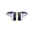 Navy blue and yellow Odyssey teddy bear putter headcover by Callaway – features plush navy ear accents, gold trim, quilted white body, and bold “ODYSSEY” lettering — stylish protection for blade-style putters
